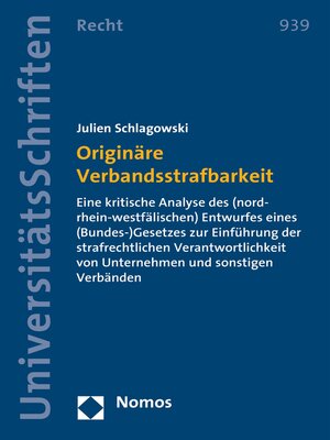 cover image of Originäre Verbandsstrafbarkeit